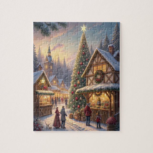 Enchanted Christmas Town: A Winter Wonderland Jigsaw Puzzle (Vertical)
