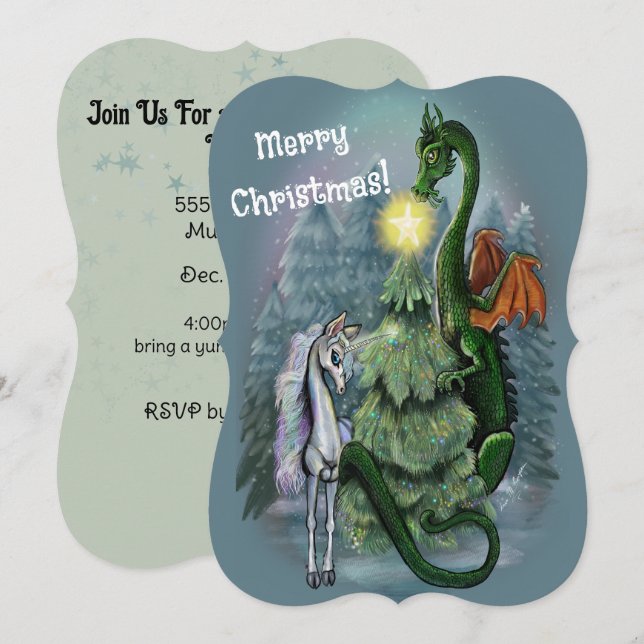 Enchanted Christmas Tree invites (Front/Back)