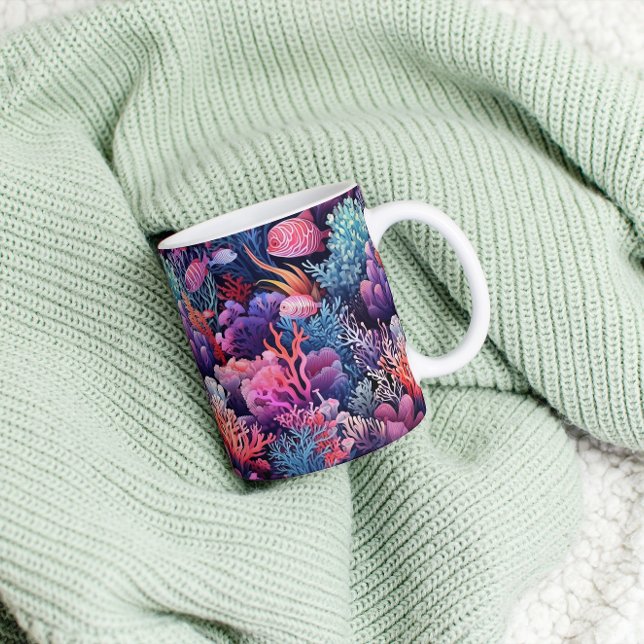 Enchanted Coral Reef Colourful Underwater Scene Mu Mug (Beautiful coral reef mug)