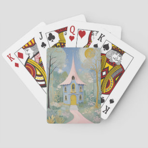 Enchanted Cottage Holiday Postcard Playing Cards