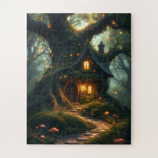 Enchanted Cottage Puzzle: A Magical Forest Jigsaw  Jigsaw Puzzle