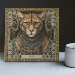 Enchanted Cougar Spirit Customisable Altarpiece Tile<br><div class="desc">Immerse yourself in the mystic realm of our Enchanted Cougar Spirit Ceramic Tile. This radiant altarpiece-style artefact features a majestically adorned cougar, a symbol of strength, courage, and spiritual guidance. Each tile is meticulously crafted, combining elements of happycore optimism, tribal adornments, and carpet punk's eclectic design philosophy. This symphony of...</div>