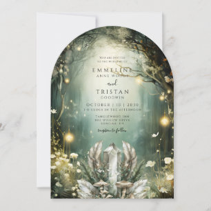 Enchanted Crystal Forest Arch Wedding Invitation