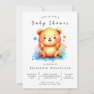 Enchanted Custom Bear Baby Shower Invitation