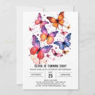  Enchanted Custom Butterfly Girl Birthday Invitation