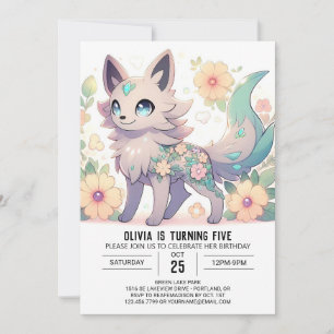 Enchanted Custom Woodland Wolf Digital Birthday Invitation