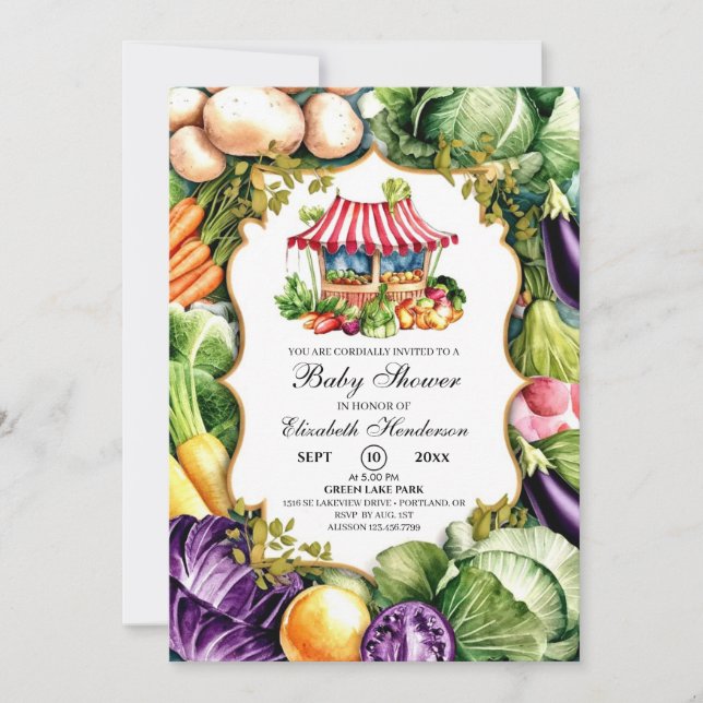 Enchanted Cute Farmer's Market Baby Shower Invitation (Front)