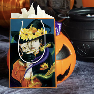 Enchanted Dark Surreal Witch Chihuahua Fantasy Medium Gift Bag