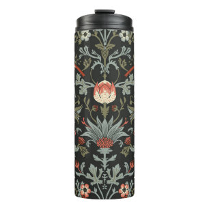 Enchanted Dark Vintage Floral Birds Thermal Tumbler