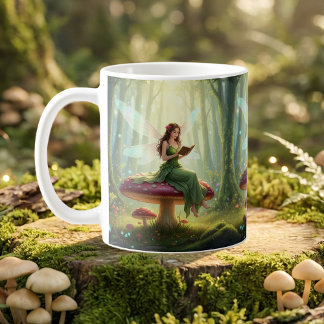 Enchanted Day Fairy Reading a Book Coffee Mug