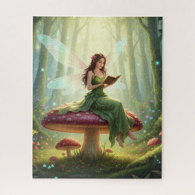 Enchanted Day Fairy Reading a Book Puzzle (Vertical)