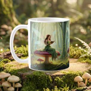 Enchanted Day Fairy Reading a Book Puzzle Coffee Mug