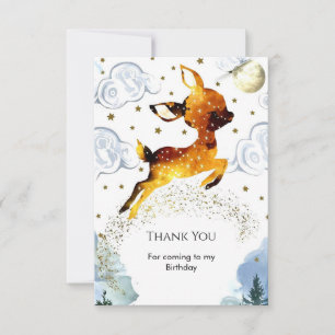 Enchanted Deer Fawn Birthday Thank You Card