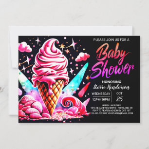  Enchanted Digital Sweetness Baby Shower Invitation