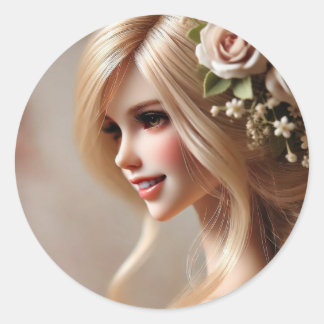 "Enchanted Dolls: Guardians of Dreams and Precious Classic Round Sticker