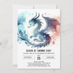 Enchanted Dragon Birthday Digital Invitation