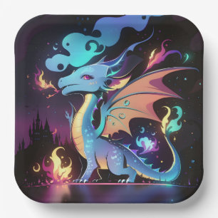 Enchanted Dragon Fire  Paper Plate