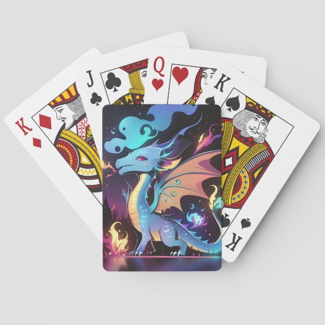 Enchanted Dragon Fire  Playing Cards (Back)