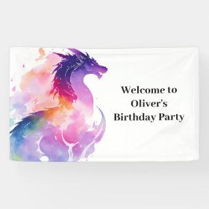 Enchanted Dragon Wonderland Birthday Banner