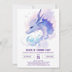 Enchanted Dragon's Birthday Dreamland Invitation
