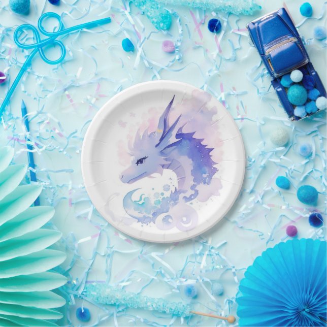 Enchanted Dragon's Birthday Dreamland Paper Plate (Party)