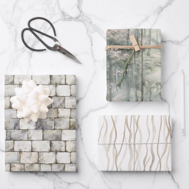 Enchanted Dream Bricks Birthday Wrapping Paper Sheet (Front)