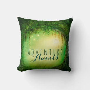 Enchanted Dreamy Forest & Lights Rustic Custom Cushion