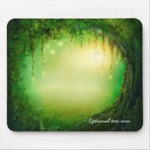 Enchanted Dreamy Forest & Lights Rustic Custom Mouse Mat