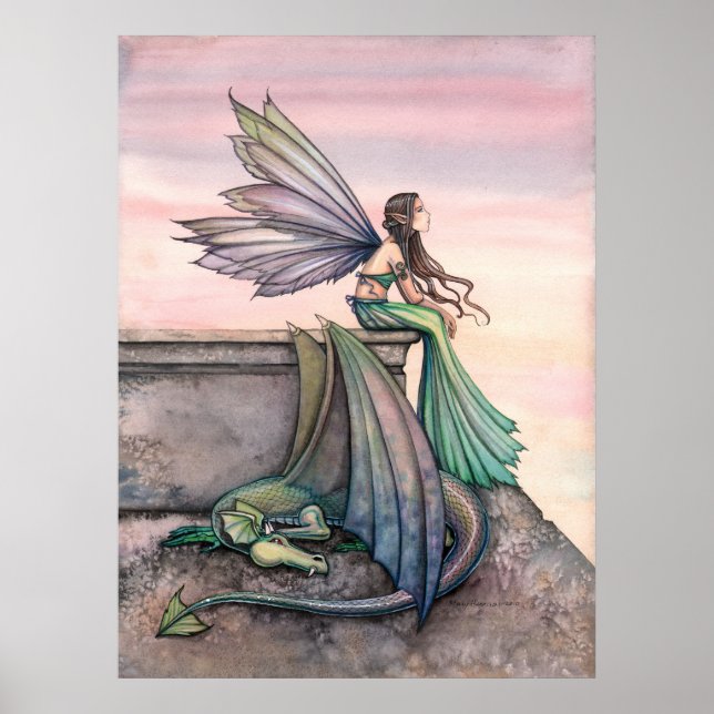 Enchanted Dusk Fairy Dragon Poster (Front)