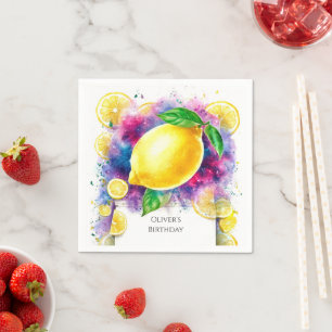 Enchanted Editable Lemon Birthday Napkin