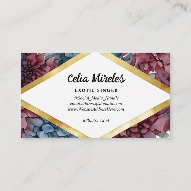 Enchanted Elegance Jewel-Toned Floral QR Code Enclosure Card (Front)