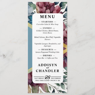 Enchanted Elegance Jewel-Toned Floral Wedding Programme