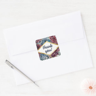 Enchanted Elegance Jewel-Toned Floral Wedding Square Sticker