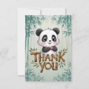 Enchanted Elegant Panda Thank You Card