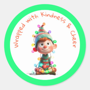 Enchanted Elf North Pole Christmas Classic Round Sticker