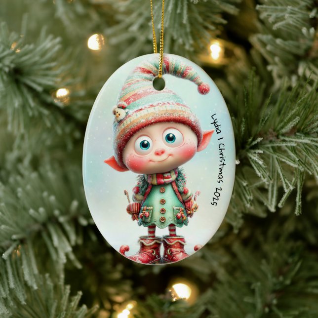 Enchanted Elf | North Pole Christmas Magic Ceramic Tree Decoration (Tree)