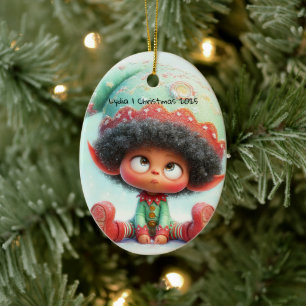Enchanted Elf   North Pole Christmas Magic Ceramic Tree Decoration