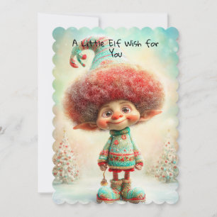 Enchanted Elf   North Pole Christmas Magic Holiday Card