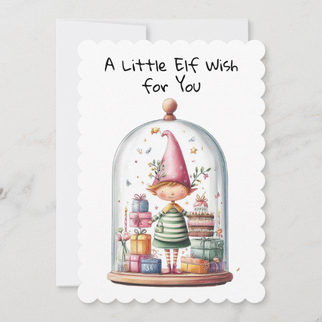 Enchanted Elf | North Pole Christmas Magic Holiday Card (Front)