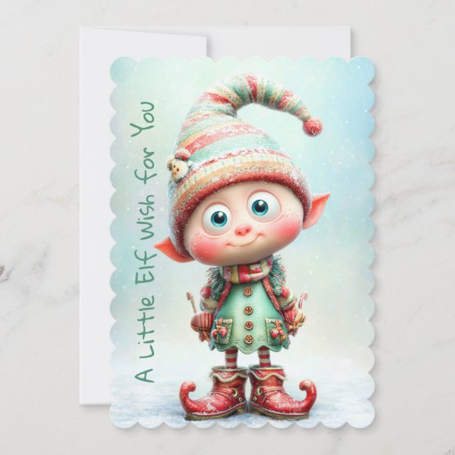 Enchanted Elf | North Pole Christmas Magic Holiday Card (Front)