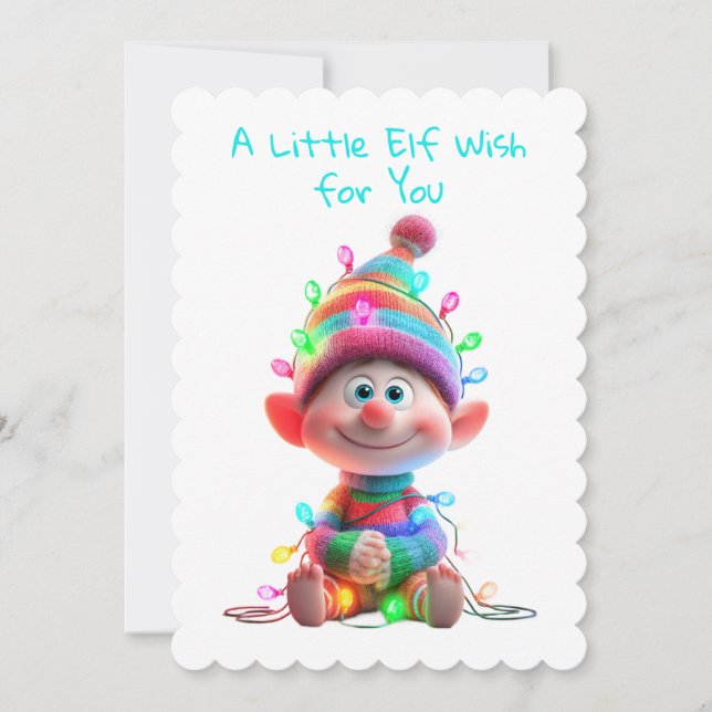 Enchanted Elf | North Pole Christmas Magic Holiday Card (Front)