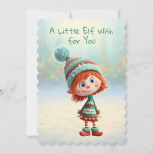 Enchanted Elf   North Pole Christmas Magic Holiday Card