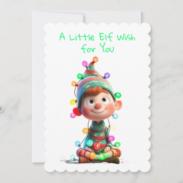 Enchanted Elf | North Pole Christmas Magic Holiday Card (Front)