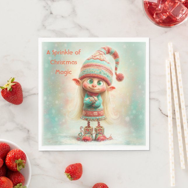 Enchanted Elf | North Pole Christmas  Napkin (Insitu)