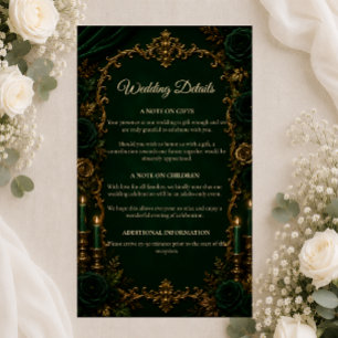 Enchanted Emerald Autumn Luxury Wedding Enclosure Card