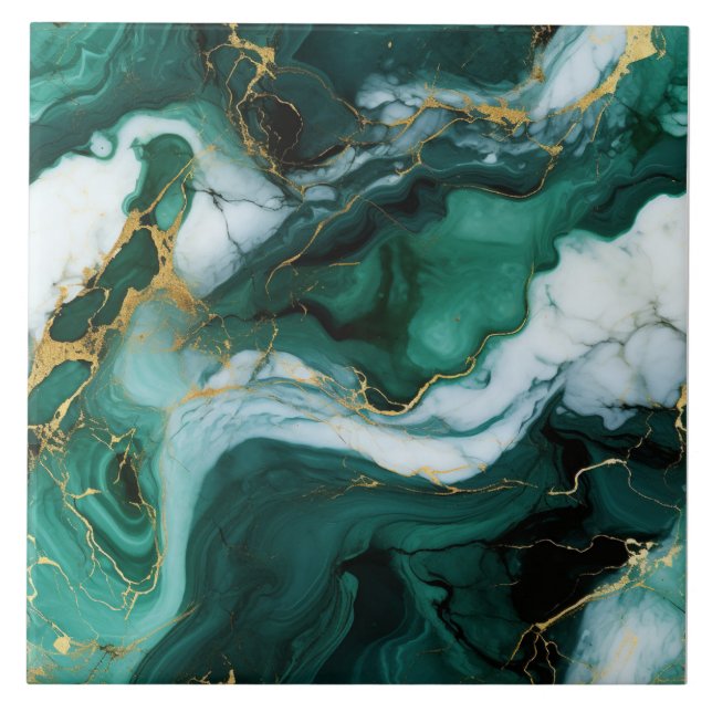 Enchanted Emerald Swirl Tile (Front)