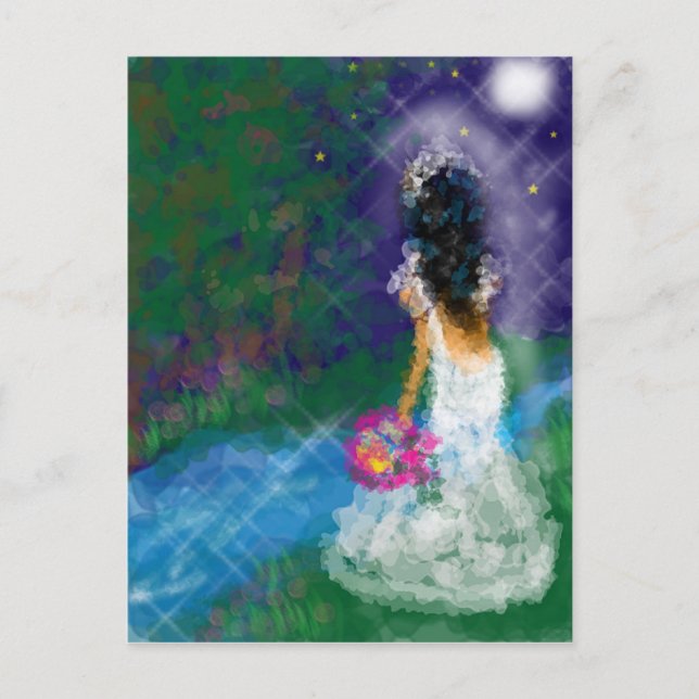 Enchanted Evening, Celebration, Birthday, Bridal Invitation Postcard (Front)