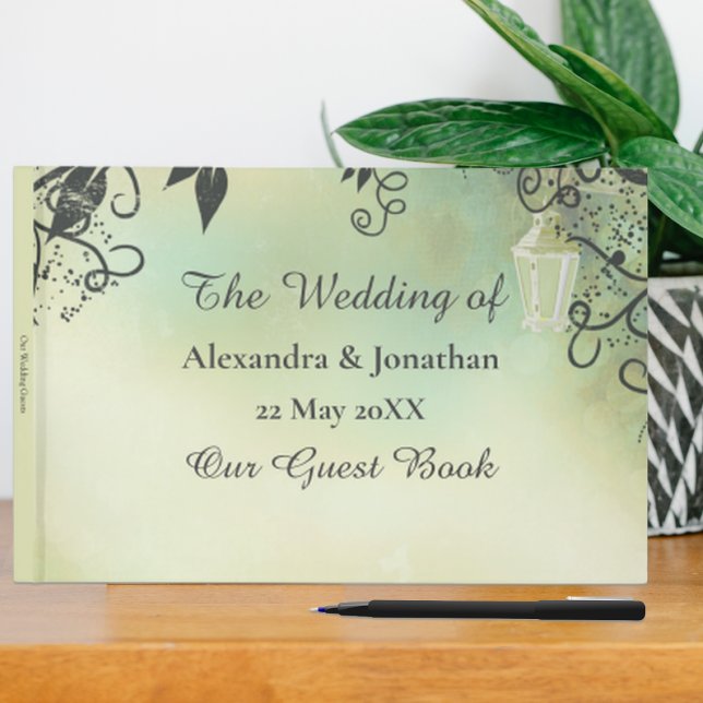 Enchanted Evening Deco Leaf Wedding Guest Book (Creator Uploaded)