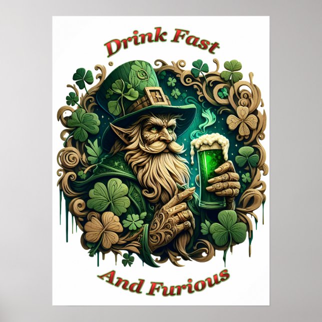 Enchanted Evening of Ale A Leprechauns Toast 18x24 Poster (Front)