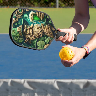 Enchanted Evening of Ale A Leprechauns Toast Pickleball Paddle